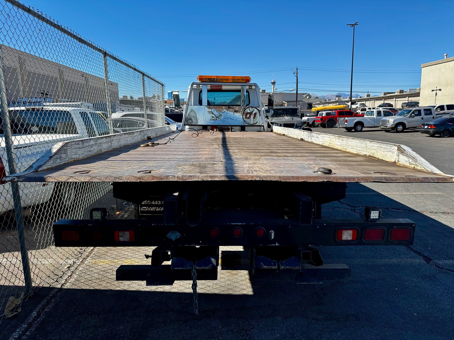 2001 International 4700 Flatbed Tow Truck